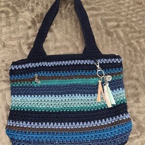 The Sak Multicolor Striped Crochet Tote